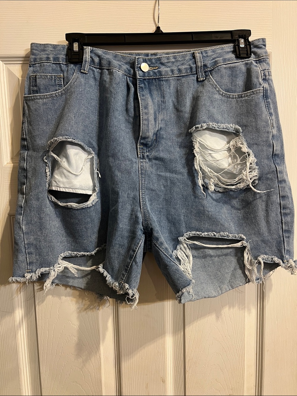 SHEIN Light Blue-Denim Shorts